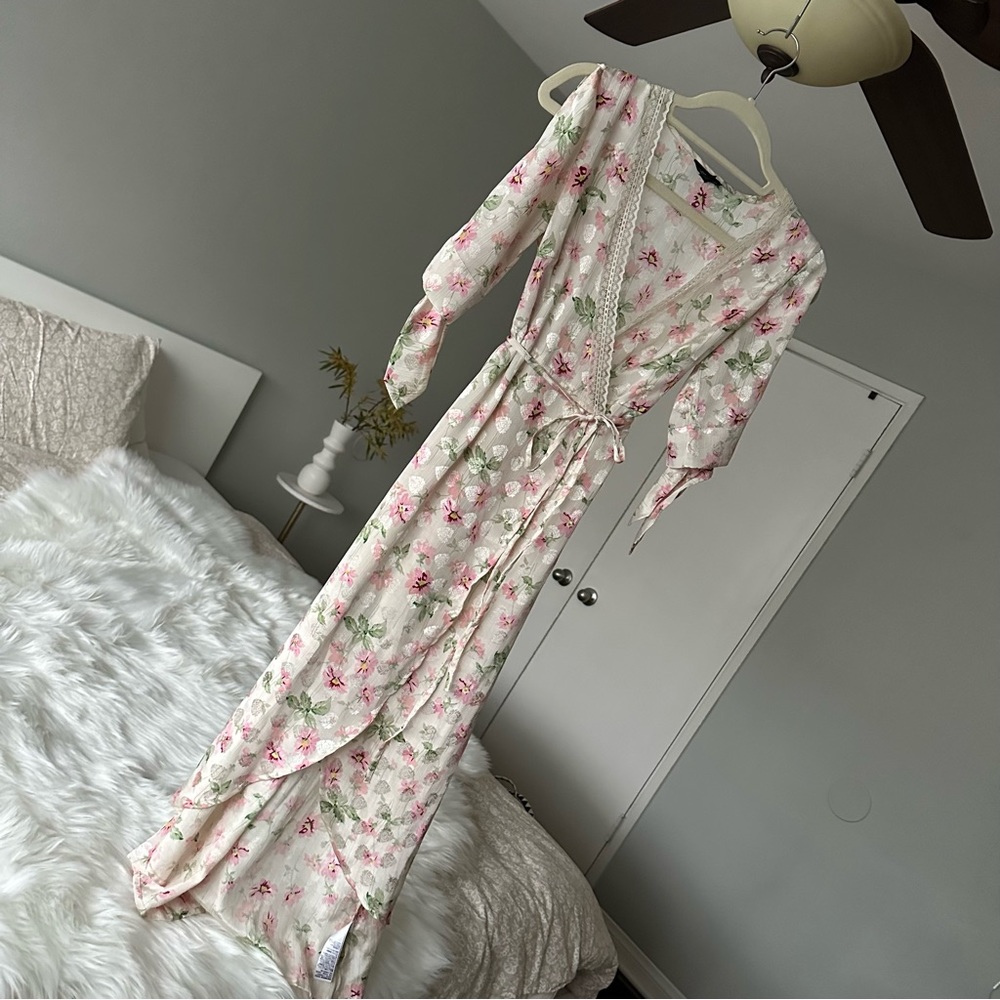 Jacquard stunning wrap dress